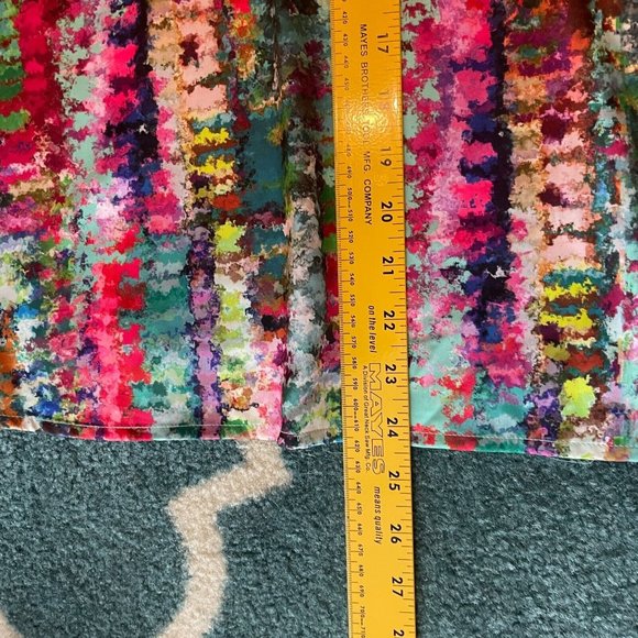 Nicole Miller NWT 1X Watercolor Abstract Print Satin Charmeuse Slip Maxi Dress - Picture 14 of 16